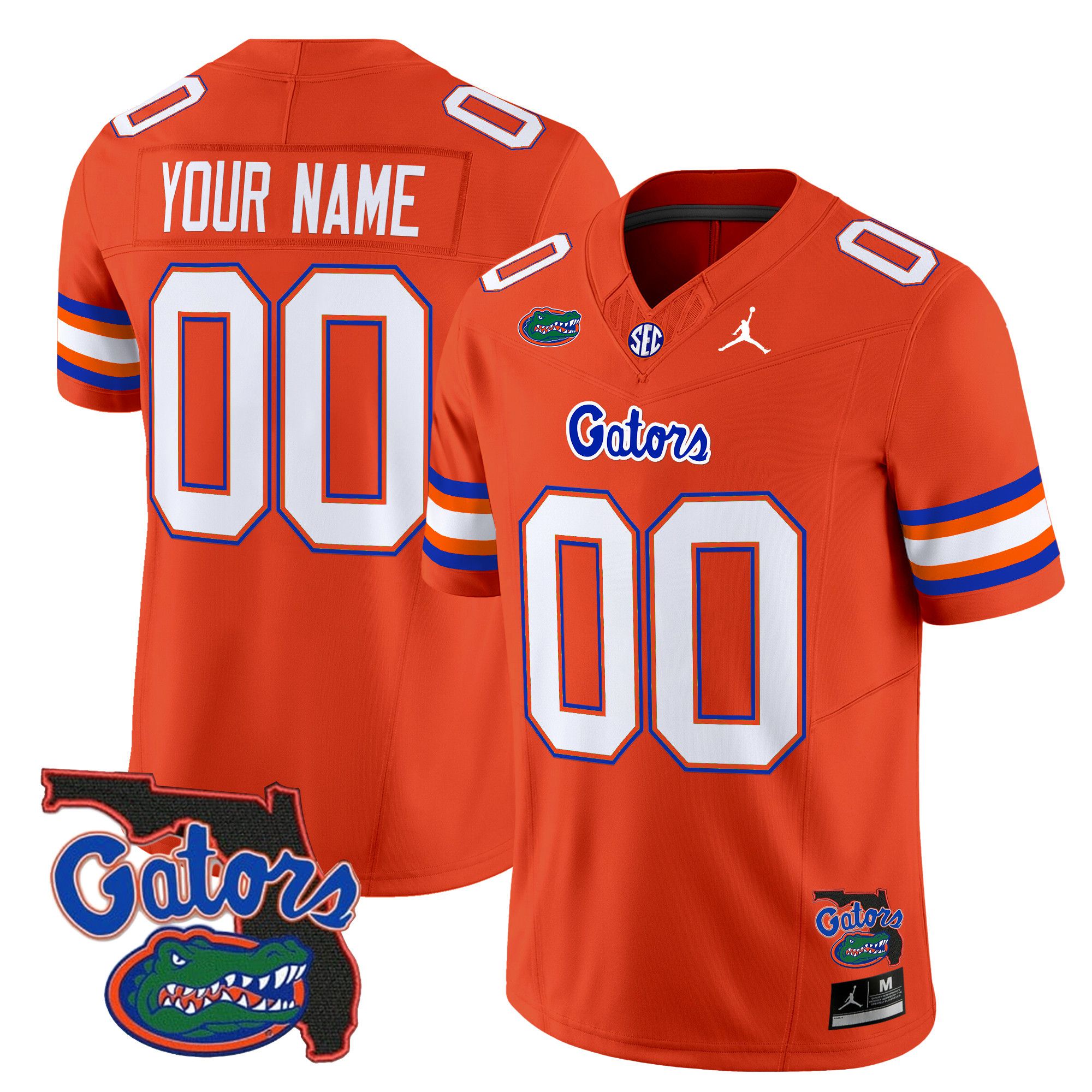 Men Florida Gators Orange 2024 Florida Patch Vapor Limited Custom NCAA Jersey